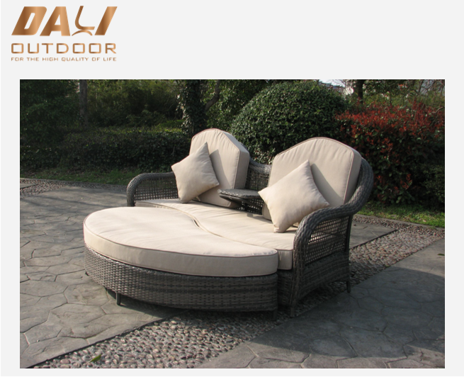 Kültéri 2 részes PE Rattan fonott terasz Love Seat nyugágy készlet